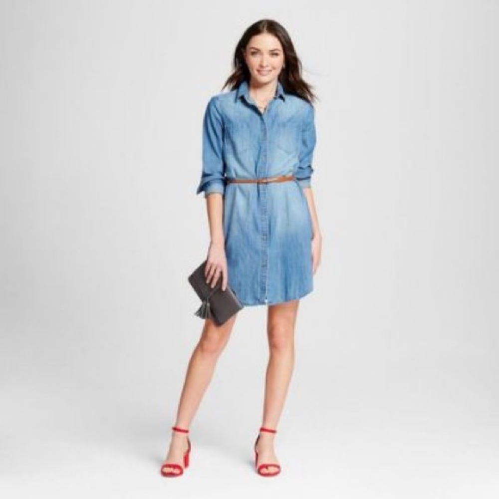 Merona Long Sleeve Chambray Denim Dress